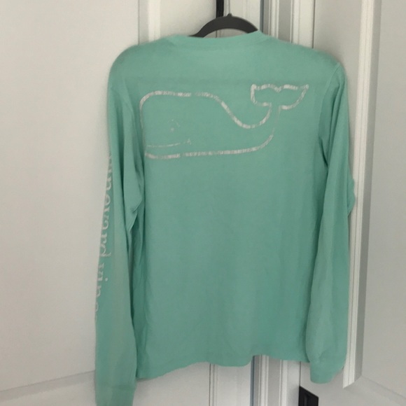 Adult XS Teal Vineyard Vines Long Sleeved Shirt - Picture 2 of 5